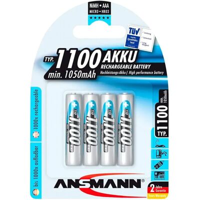 Ansmann Batterie Ricaricabili 1x Nimh 1100 Micro 1050mah Aaa Silver One Size Ansmann Batterie Ricaricabili 1x Nimh 1100 Micro 1050mah Aaa Silver One Size