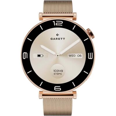Garett Smartwatch Mesh Rose Gold Steel One Size Garett Smartwatch Mesh Rose Gold Steel One Size