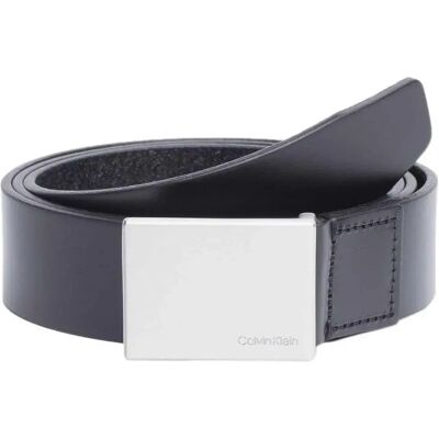 Calvin Klein Cintura Leather Plaque Black 110 cm Calvin Klein Cintura Leather Plaque Black 110 cm