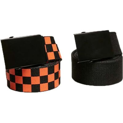 Urban Classics Cintura Check And Solid 2 Unità Black / Orange L-XL Urban Classics Cintura Check And Solid 2 Unità Black / Orange L-XL