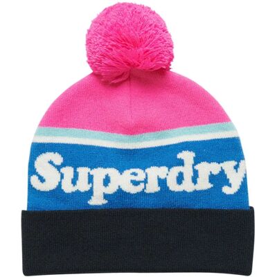 Superdry Berrretto Vintage Classic Logo Fluro Pink / White One Size Superdry Berrretto Vintage Classic Logo Fluro Pink / White One Size