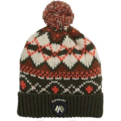 Superdry Berrretto Apres Army Khaki Fairisle One Size Superdry Berrretto Apres Army Khaki Fairisle One Size