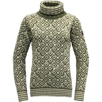 Devold Svalbard Lana Collo Alto - Maglione - Verde/Offwhite - Unisex Devold Svalbard Lana Collo Alto - Maglione - Verde/Offwhite - Unisex