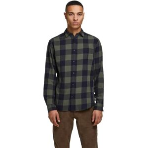 Jack & Jones Camicia A Maniche Lunghe Gingham Twill Dusty Olive / Slim Fit 2XL Jack & Jones Camicia A Maniche Lunghe Gingham Twill Dusty Olive / Slim Fit 2XL