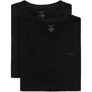 Gant Maglietta A Maniche Corte Con Collo A V 900012018 2 Unità Black XL Gant Maglietta A Maniche Corte Con Collo A V 900012018 2 Unità Black XL