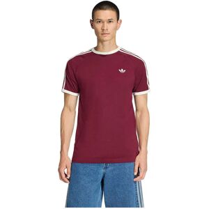 Adidas Originals Maglietta A Maniche Corte 3 Stripes Maroon / Off White XL Adidas Originals Maglietta A Maniche Corte 3 Stripes Maroon / Off White XL