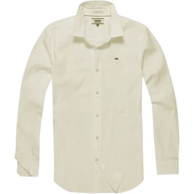 Tommy Jeans Camicia A Maniche Lunghe Original Stretch Slim Fit Classic White XL Tommy Jeans Camicia A Maniche Lunghe Original Stretch Slim Fit Classic White XL