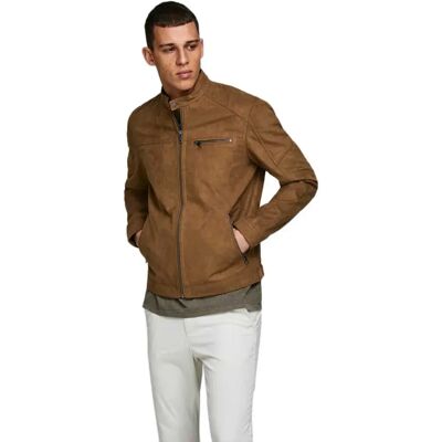 Jack & Jones Giacca Rocky Fake Suede Cognac M Jack & Jones Giacca Rocky Fake Suede Cognac M