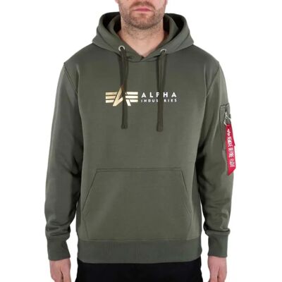 Alpha Industries Maglione Label Dark Olive XL Alpha Industries Maglione Label Dark Olive XL