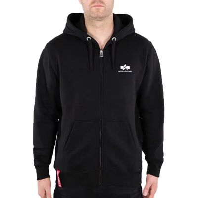 Alpha Industries Felpa Con Zip Basic Sl Black L Alpha Industries Felpa Con Zip Basic Sl Black L