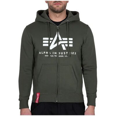Alpha Industries Felpa Con Zip Basic Dark Olive XL Alpha Industries Felpa Con Zip Basic Dark Olive XL