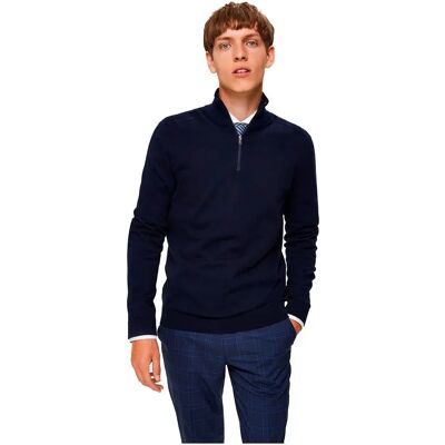 Selected Maglione Con Zip Completo Berg Navy Blazer / Detail Melange 2XL Selected Maglione Con Zip Completo Berg Navy Blazer / Detail Melange 2XL
