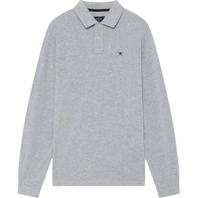 Hackett Polo A Maniche Lunghe Slim Fit Logo Light Grey Marl 2XL Hackett Polo A Maniche Lunghe Slim Fit Logo Light Grey Marl 2XL
