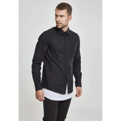 Urban Classics Camicia A Maniche Lunghe Basic Flanell Black S Urban Classics Camicia A Maniche Lunghe Basic Flanell Black S