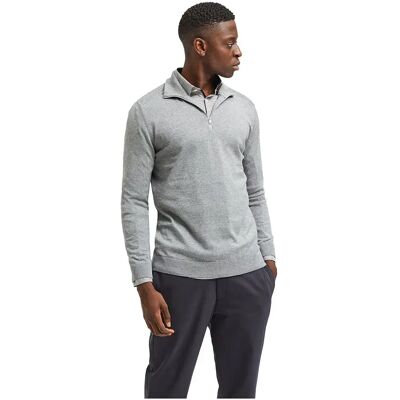 Selected Maglione Con Mezza Zip Berg Medium Grey Melange M Selected Maglione Con Mezza Zip Berg Medium Grey Melange M