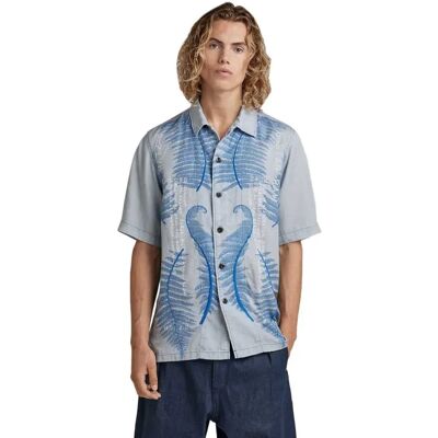 G-star Camicia A Maniche Corte Hawaii Commando Ash Blue L G-star Camicia A Maniche Corte Hawaii Commando Ash Blue L