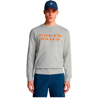 North Sails Felpa Con Cappuccio 69100 Graphic Grey Melange M North Sails Felpa Con Cappuccio 69100 Graphic Grey Melange M