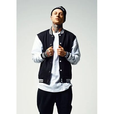 Urban Classics Giacca 2-tone College Sweat Basic Black / White XS Urban Classics Giacca 2-tone College Sweat Basic Black / White XS