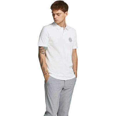Jack & Jones Polo A Maniche Corte Shark White / Print Navy Blazer S Jack & Jones Polo A Maniche Corte Shark White / Print Navy Blazer S