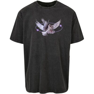 Mister Tee Maglietta A Maniche Corte Vive La Liberte Oversize Black Acid Washed 2XL Mister Tee Maglietta A Maniche Corte Vive La Liberte Oversize Black Acid Washed 2XL