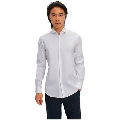 Boss Camicia A Maniche Lunghe Hank Spread White 38 Boss Camicia A Maniche Lunghe Hank Spread White 38