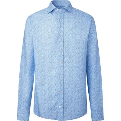 Hackett Camicia A Maniche Lunghe Sea Shell Print White / Blue 2XL Hackett Camicia A Maniche Lunghe Sea Shell Print White / Blue 2XL
