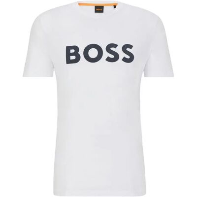 Boss Maglietta A Maniche Corte Thinking 1 1026016 White L Boss Maglietta A Maniche Corte Thinking 1 1026016 White L