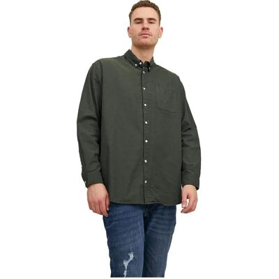 Jack & Jones Camicia A Maniche Lunghe Oxford Plus Size Forest Night / Fit Plus Size 2XL Jack & Jones Camicia A Maniche Lunghe Oxford Plus Size Forest Night / Fit Plus Size 2XL