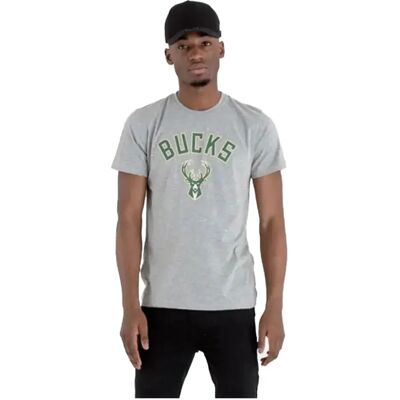 New Era Maglietta A Maniche Corte Nba Regular Milwakee Bucks Grey Med XS New Era Maglietta A Maniche Corte Nba Regular Milwakee Bucks Grey Med XS