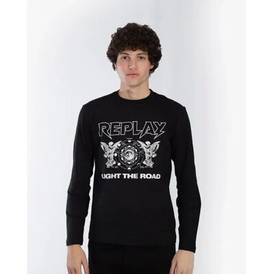Replay Maglietta A Maniche Lunghe M6788 .000.2660 Black M Replay Maglietta A Maniche Lunghe M6788 .000.2660 Black M