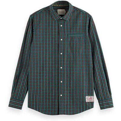 Scotch & Soda Camicia A Maniche Lunghe 17533 Blue / Green Check 2XL Scotch & Soda Camicia A Maniche Lunghe 17533 Blue / Green Check 2XL