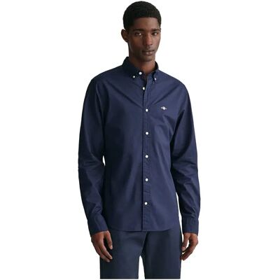 Gant Camicia A Maniche Lunghe Slim Marine L Gant Camicia A Maniche Lunghe Slim Marine L