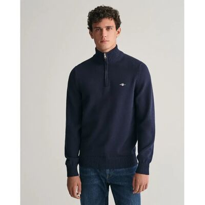 Gant Maglione Con Mezza Zip Casual Evening Blue 2XL Gant Maglione Con Mezza Zip Casual Evening Blue 2XL