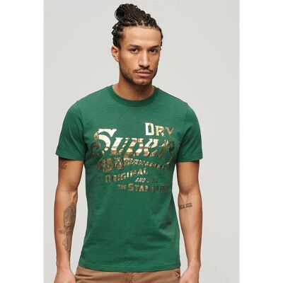 Superdry M1011901A T-shirt grafico metallizzato verde - T-shirt Superdry M1011901A T-shirt grafico metallizzato verde - T-shirt