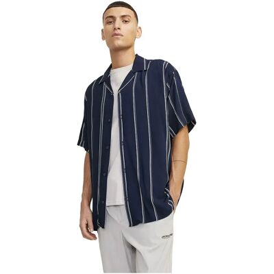 Jack & Jones Camicia A Maniche Corte Jeff Aop Resort Navy Blazer / Stripes Stripe L Jack & Jones Camicia A Maniche Corte Jeff Aop Resort Navy Blazer / Stripes Stripe L