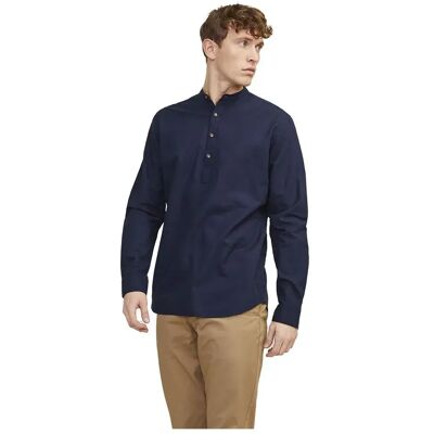 Jack & Jones Camicia A Maniche Lunghe Summer Half Placket Linen Navy Blazer S Jack & Jones Camicia A Maniche Lunghe Summer Half Placket Linen Navy Blazer S