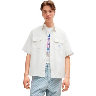 Hugo Camicia A Maniche Corte Ekyno 10260730 Blue Open White XS Hugo Camicia A Maniche Corte Ekyno 10260730 Blue Open White XS
