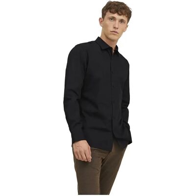 Jack & Jones Camicia A Maniche Lunghe Joe Plain Black 2XL Jack & Jones Camicia A Maniche Lunghe Joe Plain Black 2XL