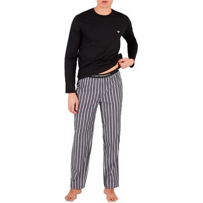 Emporio Armani Pigiama A Maniche Lunghe 111860-f576 Black / Riga Irregolare XL Emporio Armani Pigiama A Maniche Lunghe 111860-f576 Black / Riga Irregolare XL
