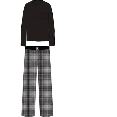 Calvin Klein Pigiama A Maniche Lunghe 000nm282e Black Top / Lewitt Plaid Black Btm S Calvin Klein Pigiama A Maniche Lunghe 000nm282e Black Top / Lewitt Plaid Black Btm S