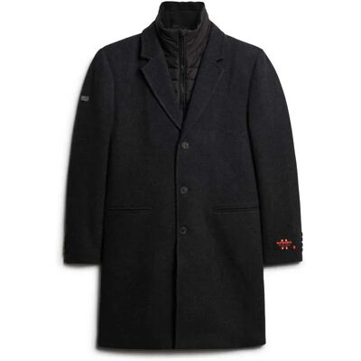 Superdry Giacca Tailored 2 In 1 Town Black Herringbone M Superdry Giacca Tailored 2 In 1 Town Black Herringbone M