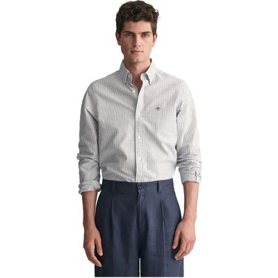 Gant Camicia A Maniche Lunghe Slim Oxford Banker Stripe Persian Blue M Gant Camicia A Maniche Lunghe Slim Oxford Banker Stripe Persian Blue M