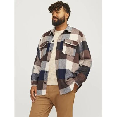 Jack & Jones Camicia Overshirt Bradley Ollie Plus Navy Blazer / Checks 3XL Jack & Jones Camicia Overshirt Bradley Ollie Plus Navy Blazer / Checks 3XL
