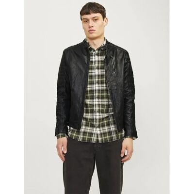 Jack & Jones Giacca Di Pelle Richard Black S Jack & Jones Giacca Di Pelle Richard Black S