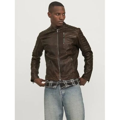 Jack & Jones Giacca Di Pelle Richard Brown Stone XL Jack & Jones Giacca Di Pelle Richard Brown Stone XL