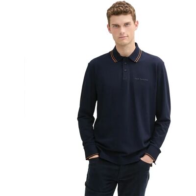 Tom Tailor Polo A Maniche Lunghe Detailed Sky Captain Blue M Tom Tailor Polo A Maniche Lunghe Detailed Sky Captain Blue M