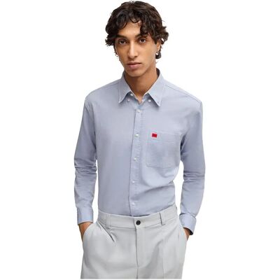 Hugo Camicia A Maniche Lunghe Evito Open Blue M Hugo Camicia A Maniche Lunghe Evito Open Blue M