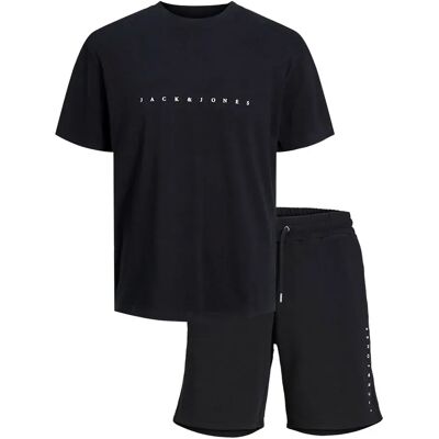 Jack & Jones Pigiama A Maniche Corte Star Black / Shorts M Jack & Jones Pigiama A Maniche Corte Star Black / Shorts M