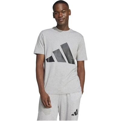 Adidas Maglietta A Maniche Corte Essentials Big Logo Medium Grey Heather / Black M Adidas Maglietta A Maniche Corte Essentials Big Logo Medium Grey Heather / Black M