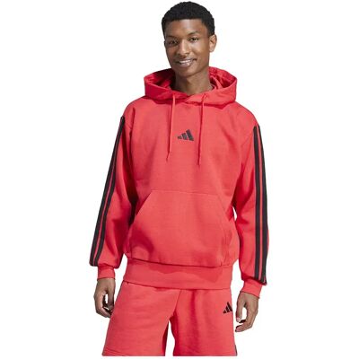 Adidas Felpa Con Cappuccio Essentials 3 Stripes Fleece Pure Ruby / Black XS Adidas Felpa Con Cappuccio Essentials 3 Stripes Fleece Pure Ruby / Black XS